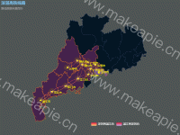 深湛高铁线路 - category-work,geo,legend,series-effectScatter,series-lines,series-scatter,title