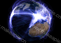 Airline on Globe - category-work,globe,series-lines3D