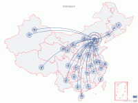模拟迁徙 - category-work,geo,legend,series-effectScatter,series-lines,series-map,title,tooltip