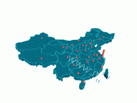 中国3D行政区域各省份柱状数据显示 - category-work,geo3D,series-bar3D,visualMap