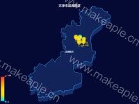 天津市滨海新区地图 - category-work,geo,series-map,series-scatter,title,tooltip,visualMap