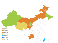 地区分区域 - category-work,geo,series-map,tooltip,visualMap