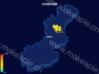 北京朝阳区地图 - category-work,geo,series-map,series-scatter,title,tooltip,visualMap