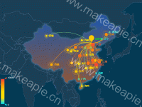 中国-世界 - category-work,geo,series-effectScatter,series-lines,series-scatter,tooltip,visualMap