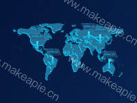 3d地图 - category-work,geo,series-effectScatter,series-lines,series-map,title