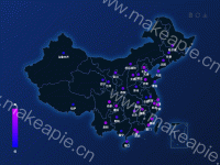 2020年全国大厅监测得分 - category-work,geo,legend,series-map,series-scatter,title,toolbox,visualMap