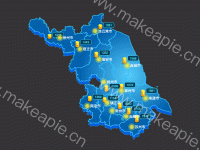 伪3D地图柱状图 - category-work,geo,series-effectScatter,series-lines,series-scatter