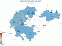 2020年云梦山游客来源山东省统计 - category-work,geo,series-map,series-scatter,title,toolbox,tooltip,visualMap