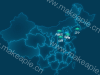 地图+点 - category-work,dataset,geo,series-effectScatter,tooltip,visualMap